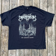 Load image into Gallery viewer, Nighttime forest// Det hjemsøkte hjertet tour short sleeve shirt (3X only)
